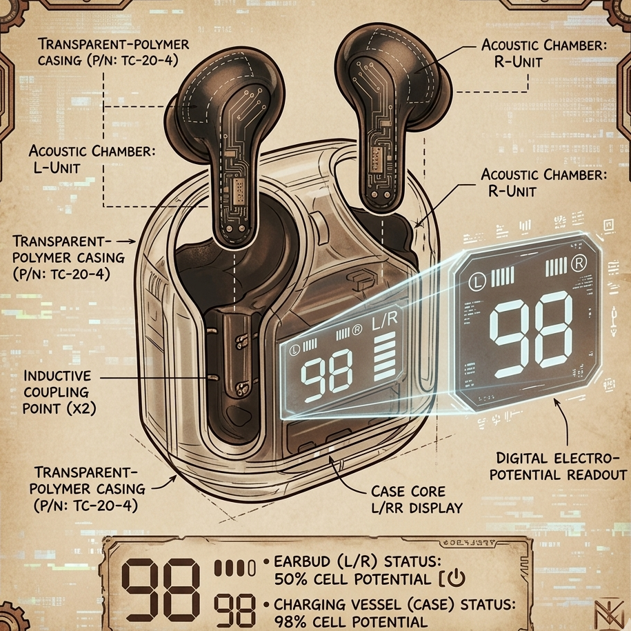 Veylofyn V-Series: Transparent Audiophile Earbuds with Smart LED Display, Bluetooth 5.3, & Studio-Grade ENC Noise Canceling